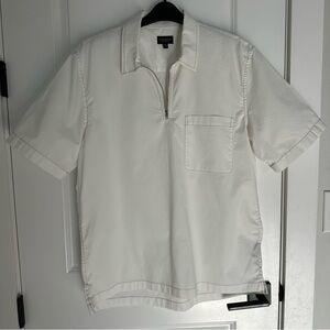 Club Monaco Men's Half-Zip Pocket Polo Shirt - White L